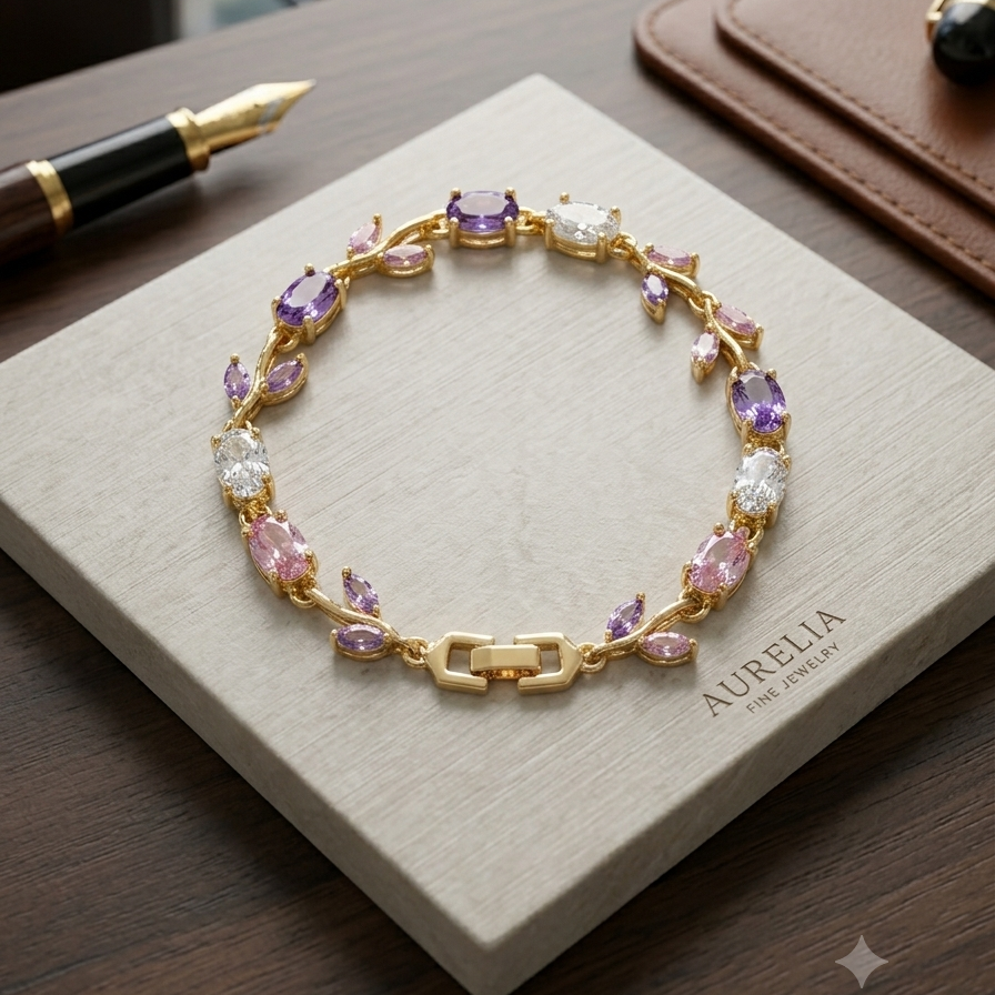 ( New Arrival ) Luxe Bracelet with Bigger & Brighter Stones - 18k Gold Plated
