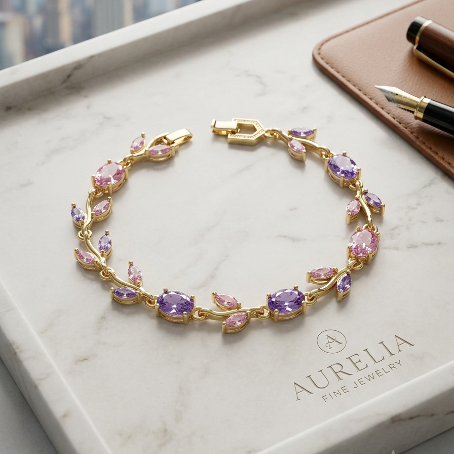 ( New Arrival ) Luxe Bracelet with Bigger & Brighter Stones - 18k Gold Plated