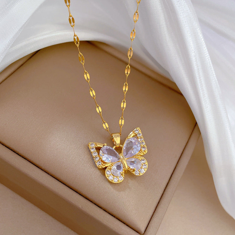IRIDORI Butterfly Lip Chain Earrings Necklace